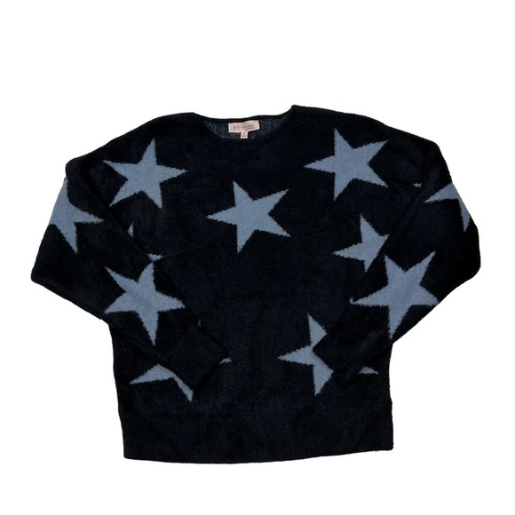 Philosophy Women Fuzzy Thick Knit Star Sweater Dolman Sleeve - Picture 2 of 7